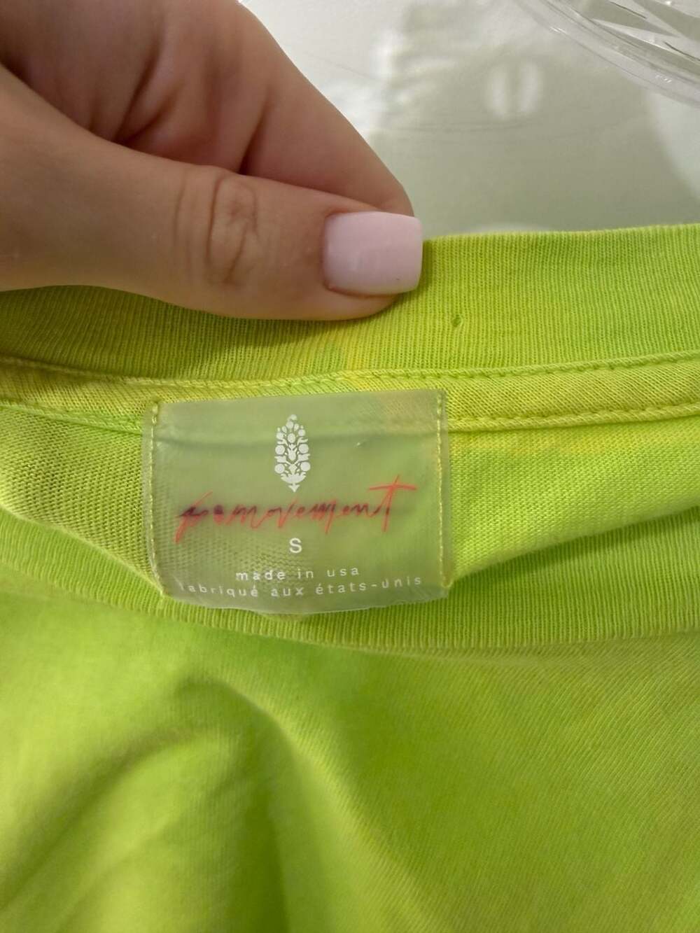 FP Movement by Free People Neon Green No Sweat Pocket Tee - Picture 4 of 7